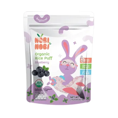 Snack Bánh Gạo Ăn Dặm Hữu Cơ NOBI NOBI Hình Chữ C Túi 40g Cho Bé Từ 6M+