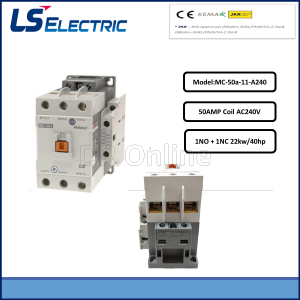 LS AC METASOL CONTACTOR 22KW/40HP ~ 50A ~ 1NO+1NC ~ 110VAC24VAC240VAC415VAC (MC-50a)