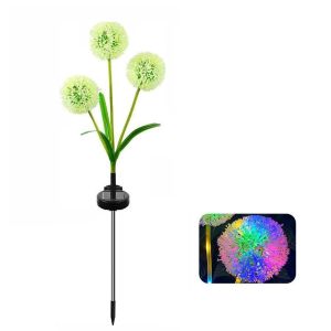 GONLUEZ 1/3 Heads Solar Outdoor Lights Solar Powered Waterproof Solar Yard Lights LED Light Source Dandelion Lights