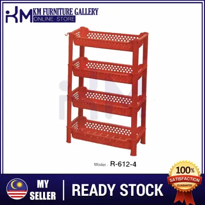 KM Furniture Gallery 4 Tier Plastic Kitchen Rack/ Rak Dapur/ Rak Plastic
