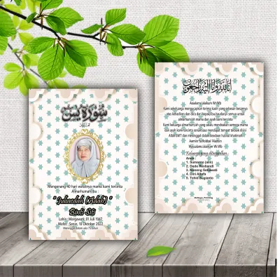 Paket 10 pcs Buku Yasin dan Tahlil 64 halaman Custom Foto