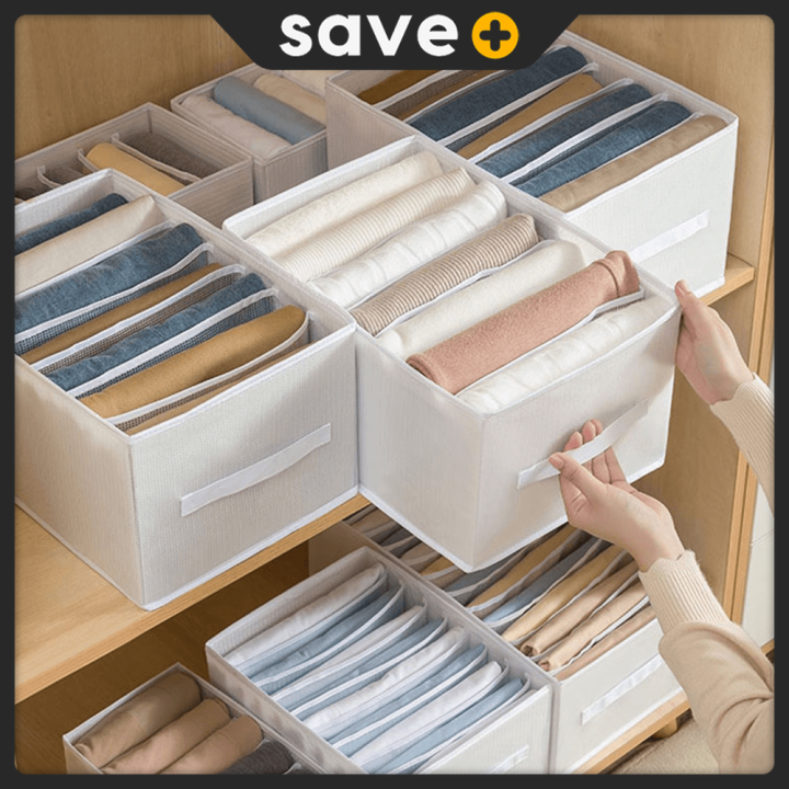 SAVE Storage Box Foldable Wardrobe Organizer Linen Storage Box Clothes