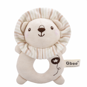 Gbee Newborn baby gift Organic Cotton Baby Rattle Infant soothing soft toy Squeaker Grasp Auditory development