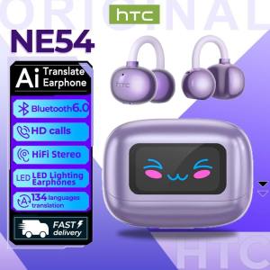 HTC NE54 Translate Earphone Ear-Clip Bluetooth 6.0 Earbuds Visual Expression Multi-function Touch Screen Long Battery Life IPX4 Waterproof For Android/IOS