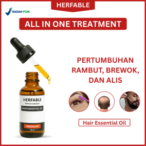 Herfable Serum Penumbuh Rambut Botak Alis Bulu Mata dan Brewok Alami BPOM