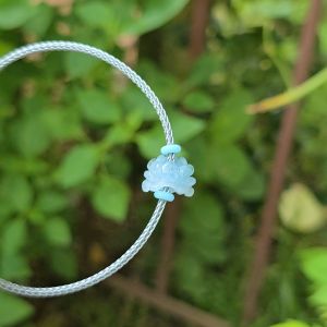 Q236 Vòng hoa sen Aquamarine dây cáp cho Thủy và Mộc - Phong Thủy TUDO