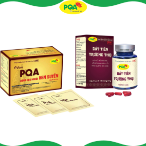 Combo 8 hộp cốm hen suyễn PQA và 4 hộp bát tiên trường thọ PQA dùng cho người hen suyễn hen phế quản ho khò khè thở rít. lt 1 tháng