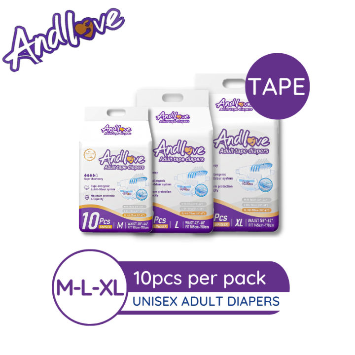 【24hour Ship Out】andlove Adult Tape Diapers M L Xl 10pcs 1pack Adult