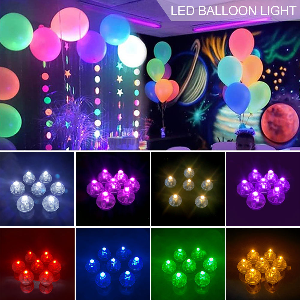 BC 50pcs LED Balloon Lights Tiny Ball Lights for Balloon Mini Round Led ...
