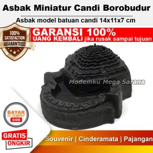 Souvenir Asbak Candi Borobudur Batuan 14x11x7 cm Cinderamata Jogja