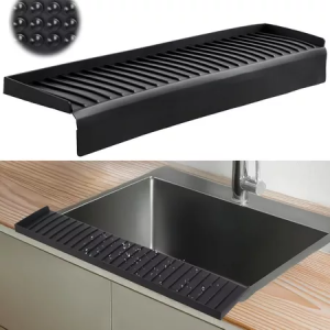 Kitchen Sink Edge ProtectorSilicone Sink Edge Cover with Suction Cups,Silicone Splash Guard for Bathtub Kitchen Sink