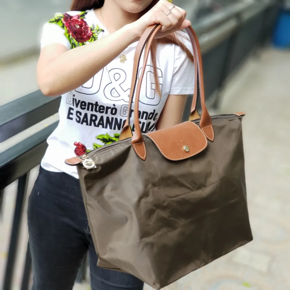 Longchamp large discount tote bag taupe