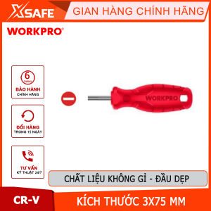 Tua vít đầu dẹt kích thước 3x75mm thép hợp kim CR-V Workpro - WP221001