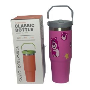 Ly giữ nhiệt Inox 304 Sơn Nhám Chống Trầy cao cấp Bình đựng nước giữ nhiệt 900ml có quai xách ống hút Giữ nhiệt 15-24 tiếng