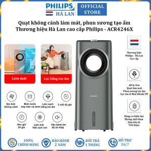 Quạt không cánh phun sương tạo ẩm kiêm lọc không khí ion âm và khử khuẩn UV thương hiệu Hà Lan cao cấp Philips ACR4246X Serial 4000 - Bảo hành 24 tháng