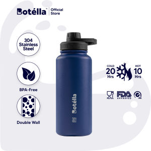 Botella Vacuum Flask (950ml/32oz) Thermos Stainless Steel Water Bottle Temperature Retention up to 20 hours BPA Free Leak-Proof and Durable Insulated Double Wall 20hrs Cold and 10hrs Hot Drinks
