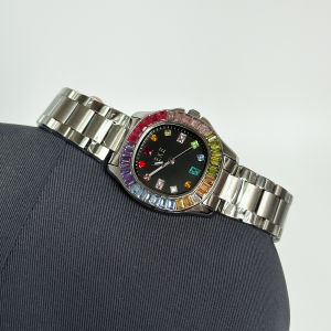 IEKE popular rainbow circle Nautilus exquisite high-value square diamond watch womens workplace temperament quartz watch