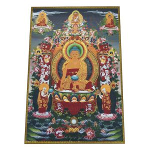 Thangka "Sakyamuni" 60*90Cm/ตกแต่งพุทธศาสนา/ภาพวาดเสื้อปัก