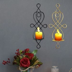 BENN5 Metal Durable Party Tealight Ornaments Sconce Candle Stand Candlestick Candle Holder Home Wall Decoration