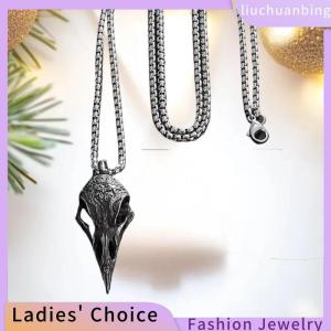 [COD] liuchuanbing Jewellery Retro Phong Cách Bắc Âu Crow Skull Mặt Dây Chuyền Động Vật Bird Vòng Cổ Cho Nam Giới Cá Nhân Đồ Trang Sức May Mắn Amulet Quà Tặng