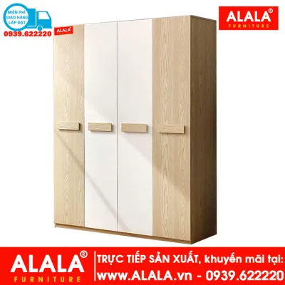Tủ quần áo ALALA254 (1m8x2m) Gỗ HMR chống nước - www.ALALA.vn - 📞0939.622220