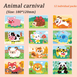 3D EVA Foam Stickers for Toddlers DIY 12Pcs Art Cartoon Animal Painting Early Educational Toys