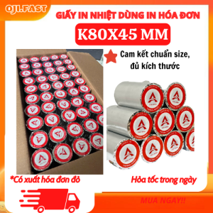 [1 thùng - 100 cuộn] Giấy in hóa đơn K80x45 80x45 giấy in nhiệt 80mm dùng các loại máy tính tiền in nhiệt