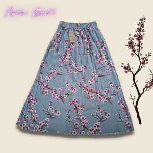 Rok plisket anak trendy terlaris motif bunga sakura / rok plisket anak motif bunga sakura 5-12 tahun Mura anak perempuan