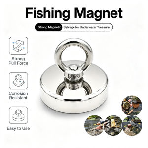 Super Strong Neodymium Fishing Magnets Heavy Duty Rare Earth with Countersunk Hole Eyebolt