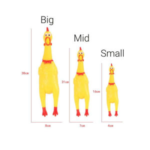 Pet Dog Squeak Toy Screaming Chicken Squeeze Dog Chew Toy Durable and Fun Yellow Rubber Exhaust Chicken Toys