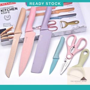 【delivery today】Kitchen Multifunctional Cutting Tools 6-in-1 Cutting Tool Set Kitchen Knives Scissors Scrapers Multicolour 6 In 1 Kitchen Knife Set Evcrierh Corrugated Knife Kitchen Knife Pisau Dapur Kitchen Knives 厨房刀剪刀