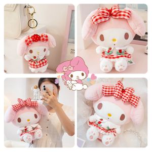 Sanrio Genuine Sweet Strawberry My Melody Plushies Stuffed Anime My Melody Doll Cuddly Plush Toy Japanese Style Bag Pendant Xmas Gifts Girl