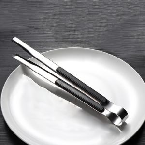 Food Grade Stainless Steel BBQ Tongs Heavy Duty Barbecue Clip Salad Meat Bread Clamp Kitchen Tool