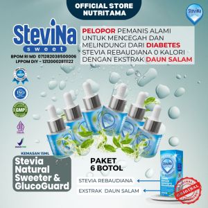 Stevina Sweet Pemanis Alami 0 Kalori plus Herbal Daun salam Pengganti Gula Untuk Menurunkan Kolestrol Kemasan 6 Botol 15ml