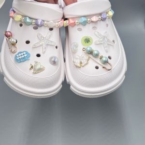 Crocs Jibbitz Charms Shoes Accessories Colorful Pearl Shell Starfish Clogs Chain Shoe Flower DIY Shoe Buckle for Crocs