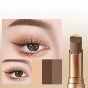 [Waterproof/Mudah Diaplikasikan]stik eyeshadow tiga warna dengan glitter gradienTransisi Alami Tahan Lama Anti Luntur Satu Oles Jadi Pakai Sehari Hari  Rias Mata Gold Diamond Eyeshadow Stick