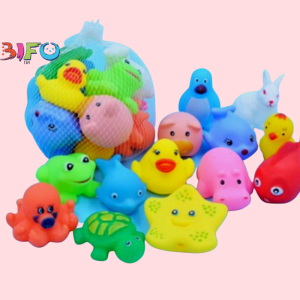 Combo 6 món đồ chơi động vật chíp chíp thú thả bồn tắm vui nhộn cho bé (giao hình ngẫu nhiên)