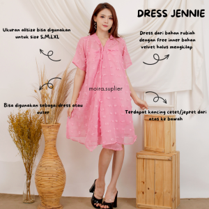 DRESS BRUKAT JENNIE DRESS KONDANGAN RUBIAH DRESS KOREA STYLE