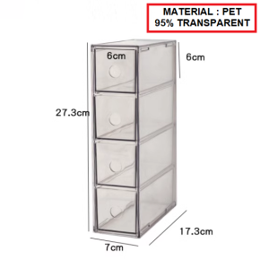 Pencil Storage Box Stationary Pensil Organizer Desk Office Table Organiser Multi Layer 书桌收纳置物架学生办公室桌面多层抽屉式胶带手账收纳格透明笔筒