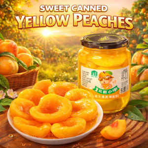 Sweet Canned Yellow Peaches 510G - 100% Natural - Preserved in Syrup - Ideal for Desserts - Perfect for Snacking - 1000g Jar
