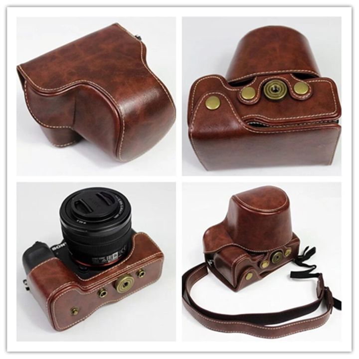 กล้องกระเป๋าหนัง PU เคสสำหรับ Sony A7C อัลฟา7C อุปกรณ์สวมครอบพร้อมสาย ...