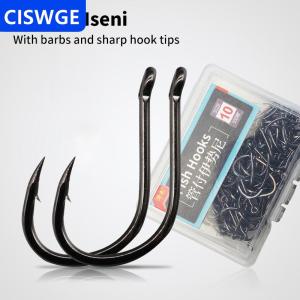 [COD] CISWGE Fishing Hooks Eyed Circle Jighead Barbed Fishhooks High Carbon Steel For Carp Fishing Material Goods Accessories Pesca