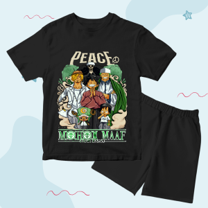 Baju Kaos Lebaran Setelan Anak Laki Laki Karakter One Piece Ramadhan Keren Usia 1 - 10 Tahun - DTF