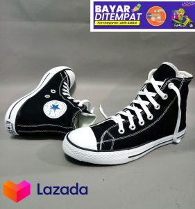 SEPATU PRIA SNEAKERS  HITAM  TINGGI BOOTS TERMURAH SEPATU SNEAKERS PRIA WANITA SEPATU CASUAL