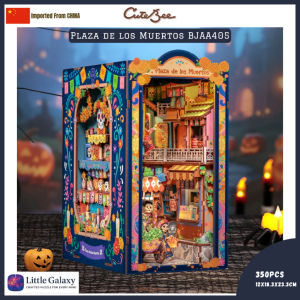 [Ready Stock] Cutebee 3D Wooden Puzzle BJAA405 DIY Book Nook Miniature House Bookshelf Decoration - Plaza de los Muertos