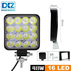 48W LED bars work light 12v 24V led beam Lamp headlight barra additional spotlights offroad fog light motorcycle SUV 48W 16Led Light Motorcycle Fog Lamp Led Headlamp Light Truck Led Light Headlight Led Light Truck 越野车前照灯