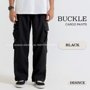 🇲🇾 DESINCE Men Long Loose Fit Straight Cut Buckle Cargo Pants Man Bottom Trousers Cargo Pants Seluar Panjang MP 072