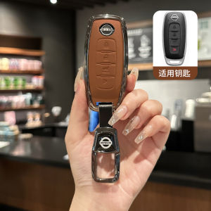 เคสหุ้มกุญแจรถสำหรับนิสสันนาวารา Terra Almera Juke X-Trail Sylphy Serena 2023 2024 2025อัลลอยหนังอุปกรณ์เสริมรถยนต์การครอบคลุมป้องกัน