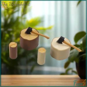 【The Warmheart】 1 12 Dollhouse Simulation Axe Wooden Stake Model Dollhouse Miniature Farm Decoration Toys Dolls House Micro Scene Photo Props