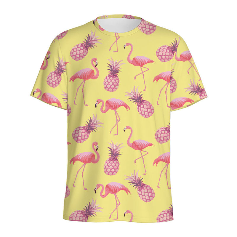 [Local Stock] HBESTY Tropical Flamingo 3D Printed T Shirt For Men ...